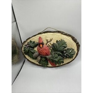 Northern‎ Cardinal Perched In A Branch With Berries And Pinecones 4x7